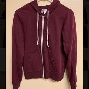 h&m maroon full zip light jacket